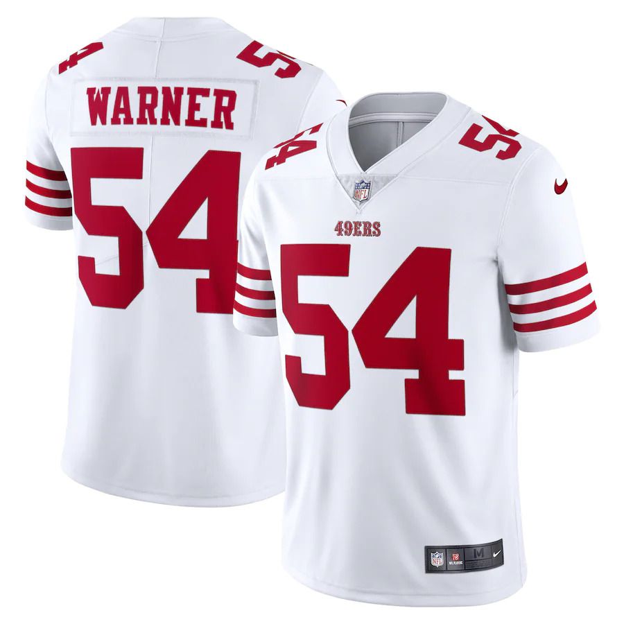 Men San Francisco 49ers 54 Fred Warner Nike White Vapor Limited NFL Jersey